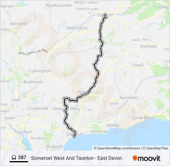 387 Bus Line Map
