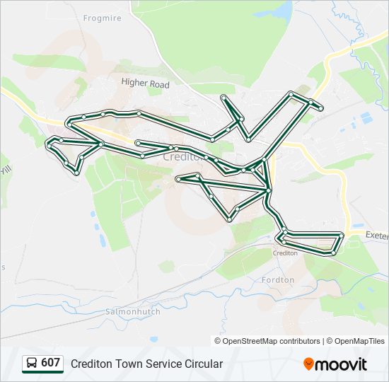 Bus 607 Route Map 607 Route: Schedules, Stops & Maps - Crediton (Updated)