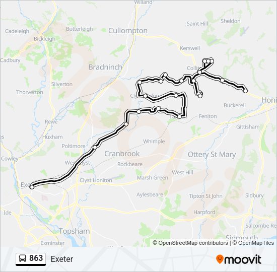 863 Bus Line Map