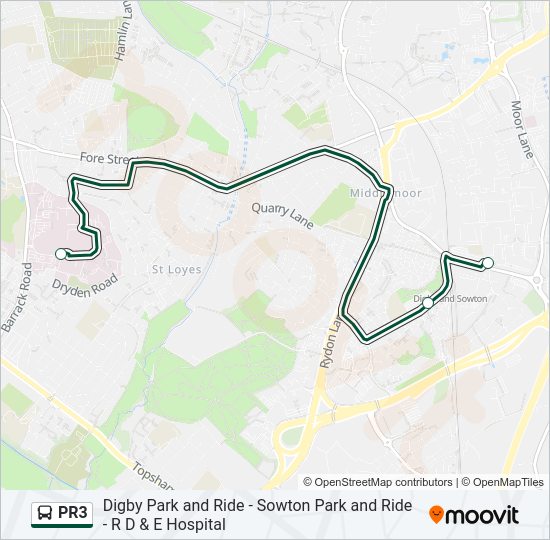 PR3 Bus Line Map