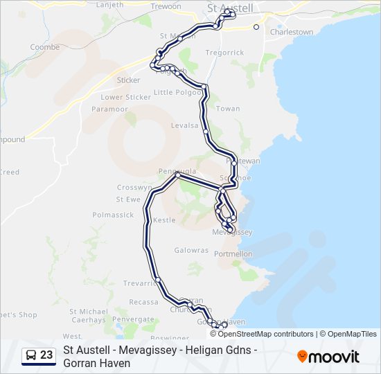 23 Bus Line Map