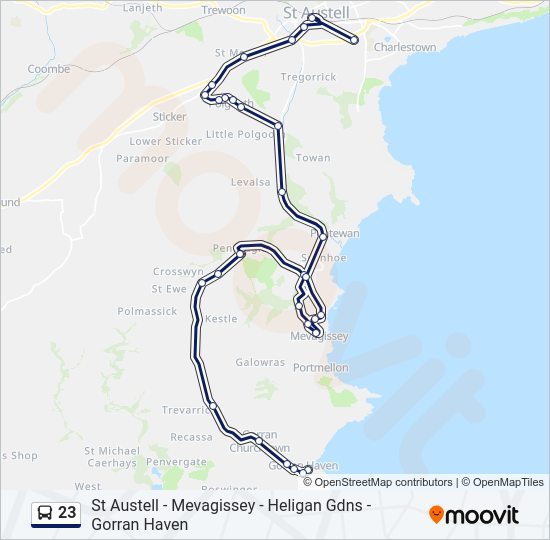 23 Bus Line Map