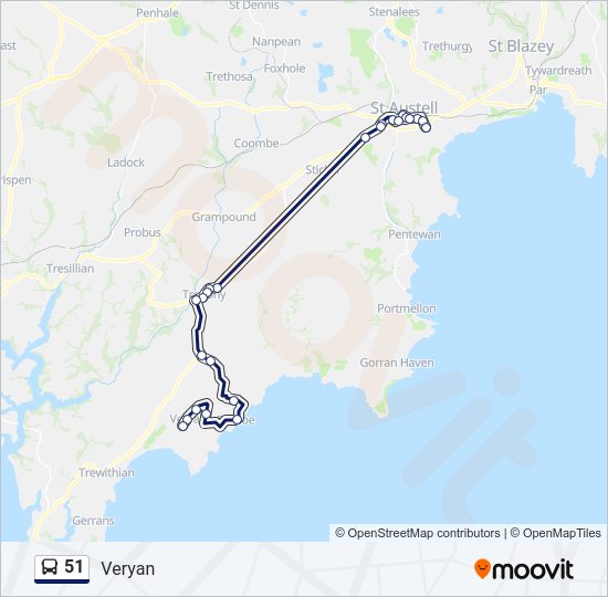 51 Bus Line Map