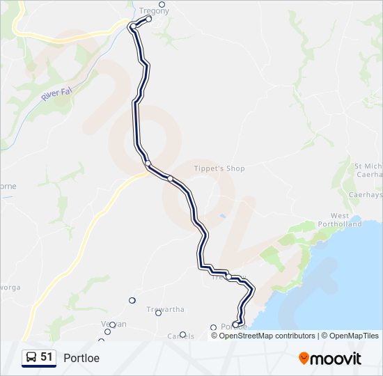51 Bus Line Map