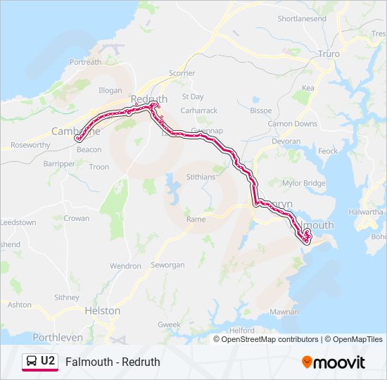 U2 bus Line Map