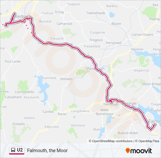 U2 Bus Line Map