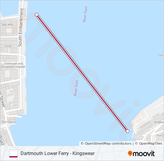 DARTMOUTH LOWER FERRY ferry Line Map