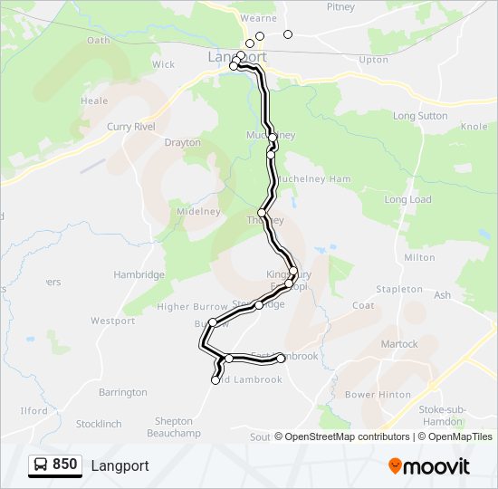850 Bus Line Map