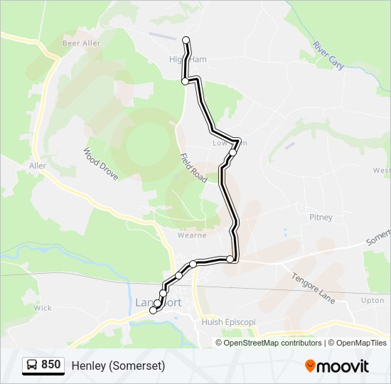 850 bus Line Map