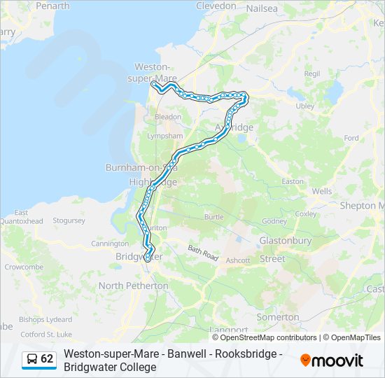 62 bus Line Map