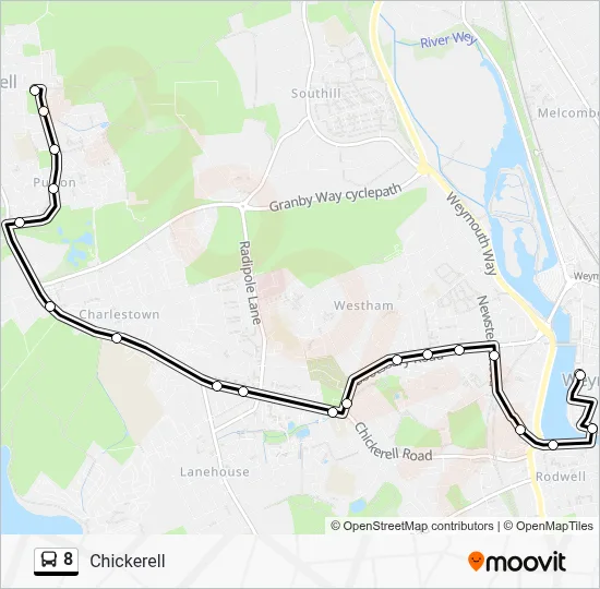8 Route: Schedules, Stops & Maps - Chickerell (Updated)