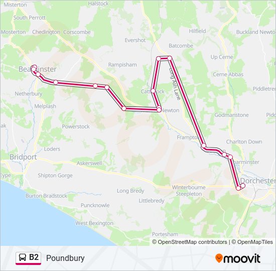 B2 bus Line Map