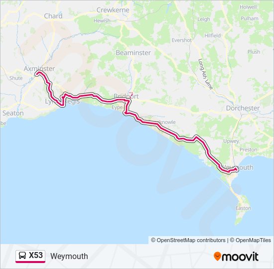 x53 Route Schedules, Stops & Maps Weymouth (Updated)