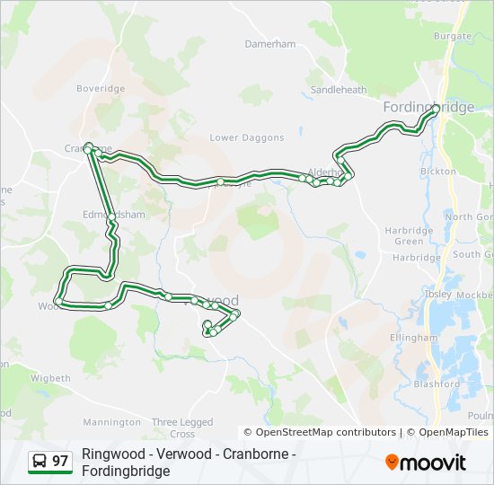 Bus 97 Route Map 97 Route: Schedules, Stops & Maps - Verwood (Updated)