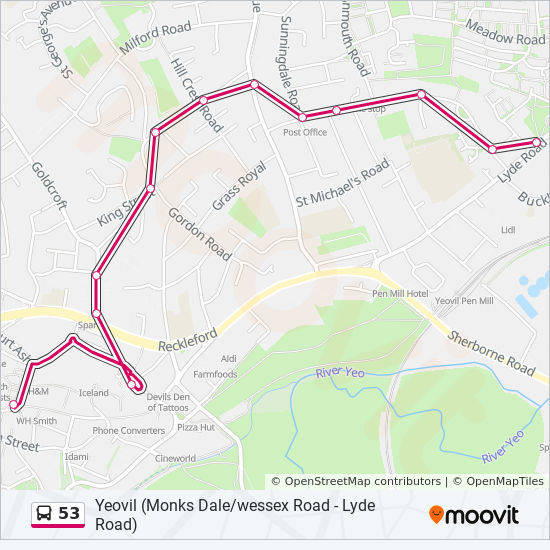 Bus 53 Route Map 53 Route: Schedules, Stops & Maps - Yeovil (Updated)