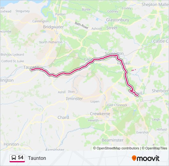 Bus 54 Route Map 54 Route: Schedules, Stops & Maps - Taunton (Updated)