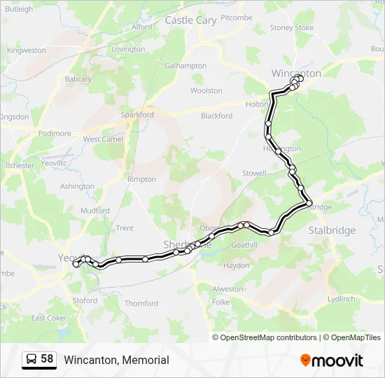 58 Route: Schedules, Stops & Maps - Wincanton, Memorial (Updated)