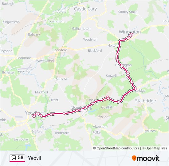 58 Route: Schedules, Stops & Maps - Yeovil (Updated)