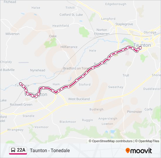 22A bus Line Map