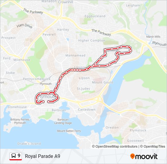 9 Bus Line Map
