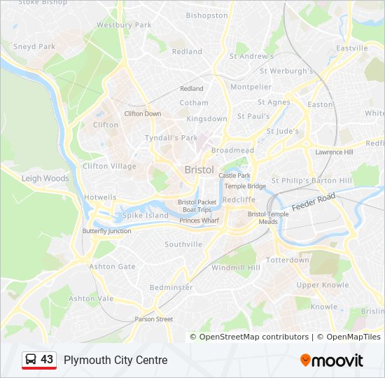 Bus 43 Route Map 43 Route: Schedules, Stops & Maps - Plymouth City Centre (Updated)