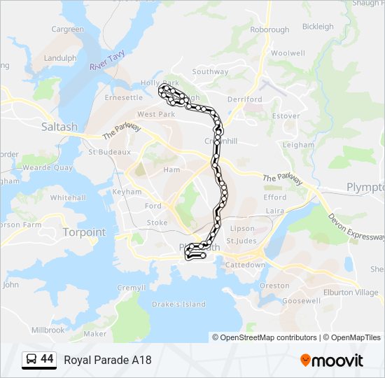 44 Bus Line Map