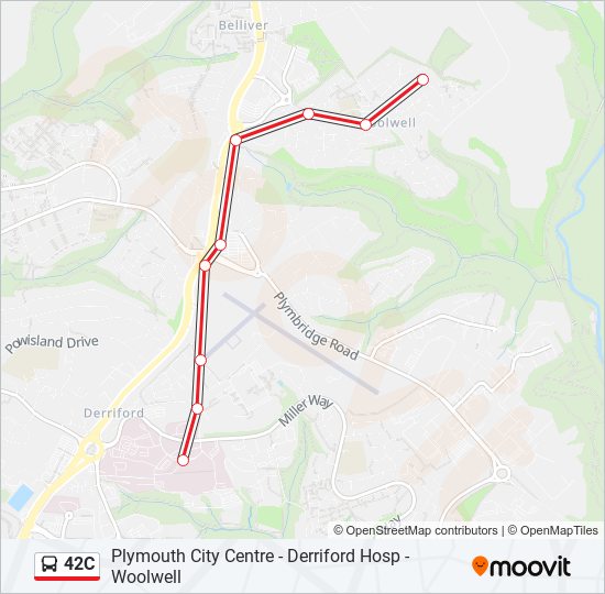 42c Route: Schedules, Stops &amp; Maps - Derriford (Updated)