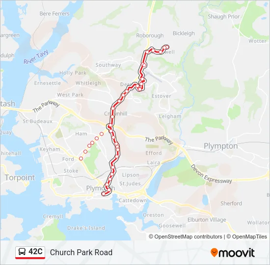 42C Bus Line Map