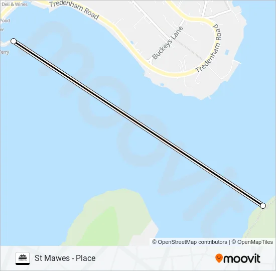 ST MAWES PLACE FERRY Ferry Line Map
