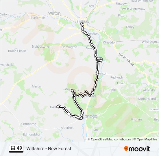 49 Bus Line Map