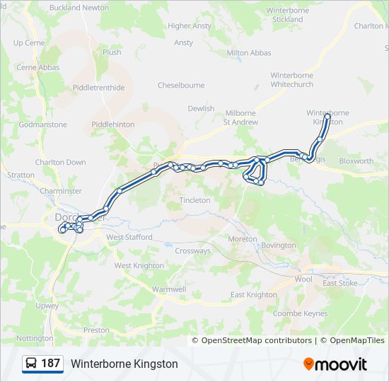 Bus 187 Route Map 187 Route: Schedules, Stops & Maps - Winterborne Kingston (Updated)