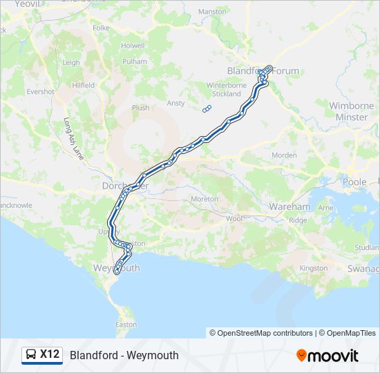 x12 Route Schedules, Stops & Maps Weymouth (Updated)