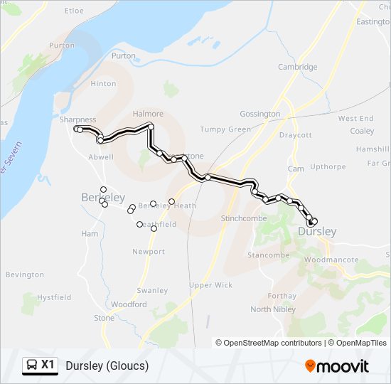 X1 Bus Line Map