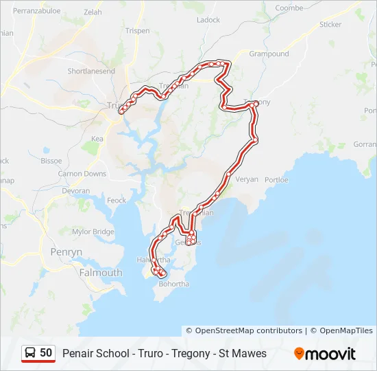 Cct Bus Schedule Route 50 50 Route: Schedules, Stops & Maps - St Mawes (Updated)