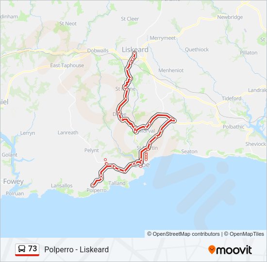 73 Bus Line Map
