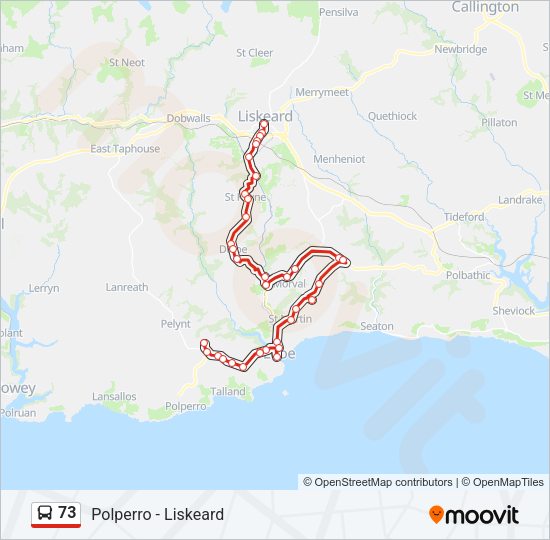 73 Bus Line Map