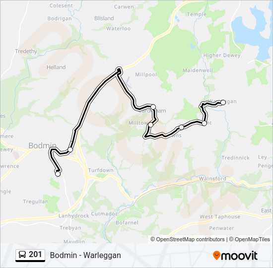 201 Bus Line Map