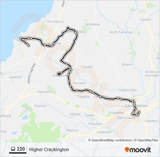 220 Bus Line Map