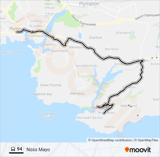 94 Bus Line Map
