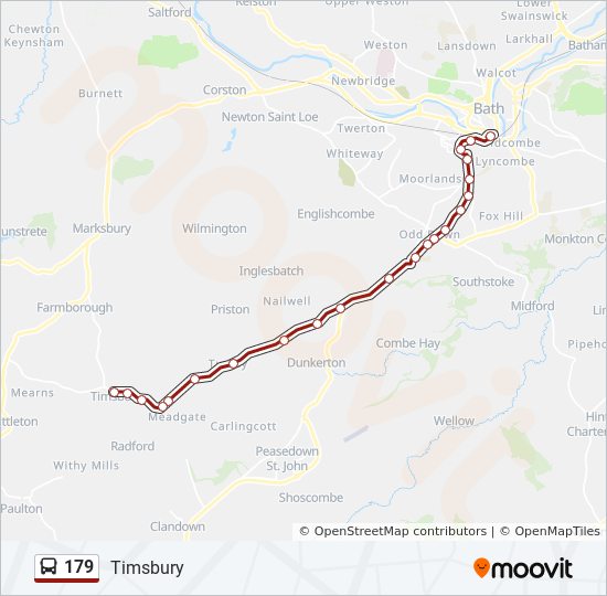 Bus 179 Route Map 179 Route: Schedules, Stops & Maps - Timsbury (Updated)