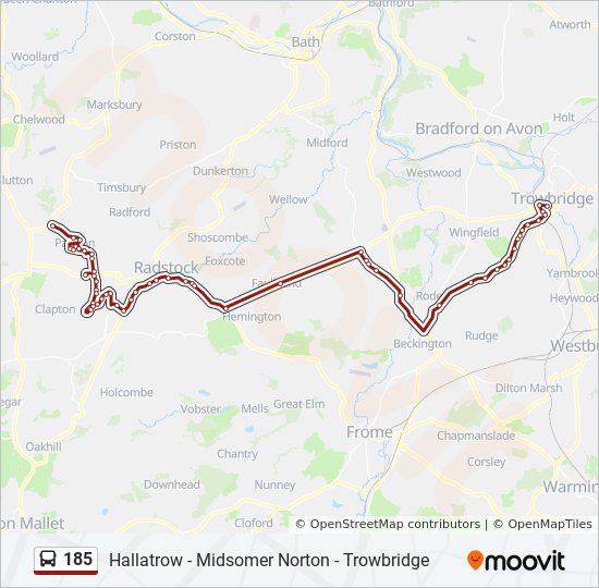 Bus 185 Route Map 185 Route: Schedules, Stops & Maps - Trowbridge (Updated)