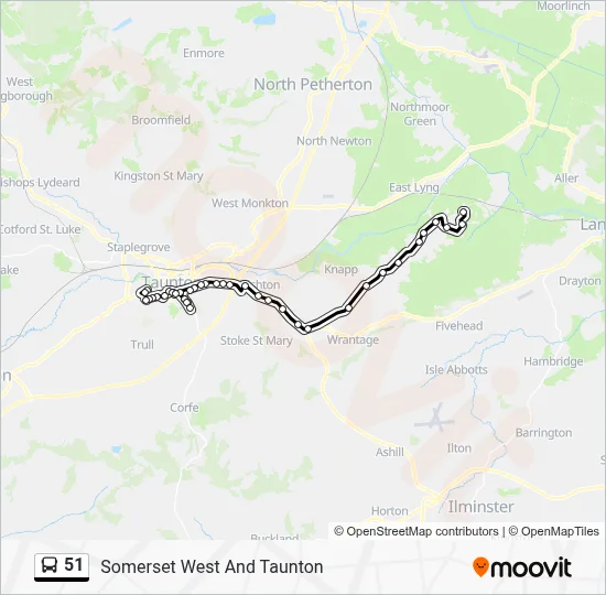 51 Route: Schedules, Stops & Maps - Taunton Castle Way (Updated)