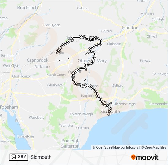 382 Route: Schedules, Stops & Maps - Sidmouth (Updated)