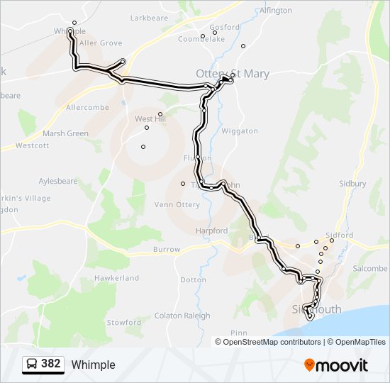 382 Bus Line Map