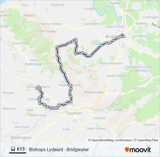 613 Route: Schedules, Stops & Maps - Bishops Lydeard (Updated)