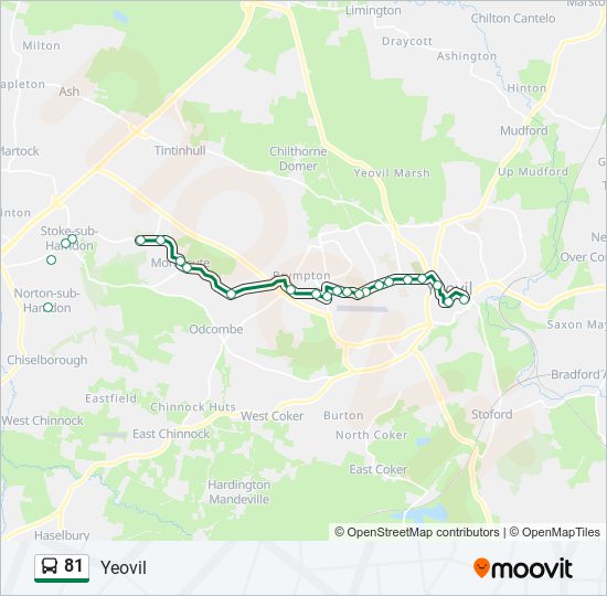 Bus 81 Route Map 81 Route: Schedules, Stops & Maps - Yeovil (Updated)