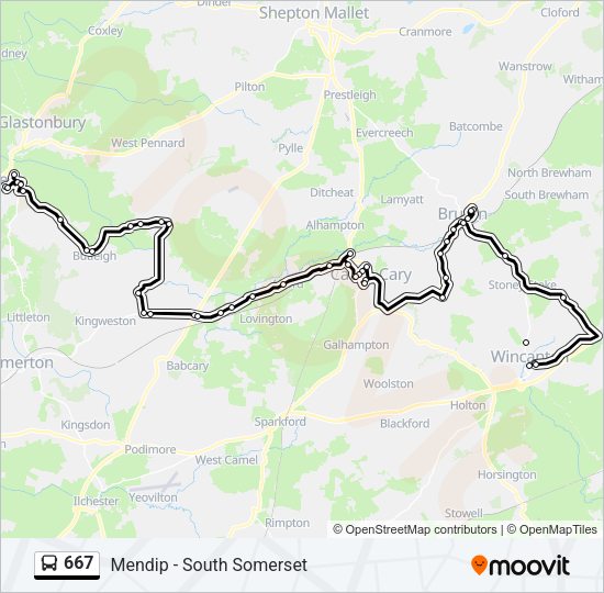 667 Bus Line Map