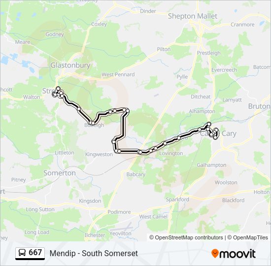 667 Bus Line Map