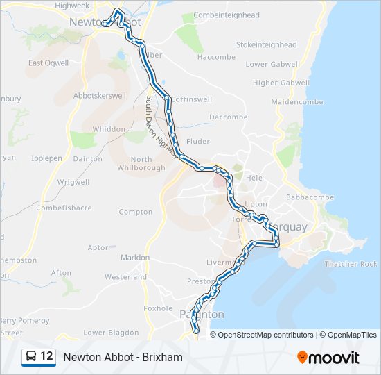 12 Route: Schedules, Stops & Maps - Paignton (Updated)