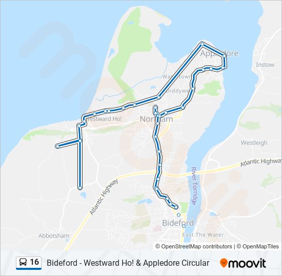 16 Route Schedules, Stops & Maps Bideford (Updated)